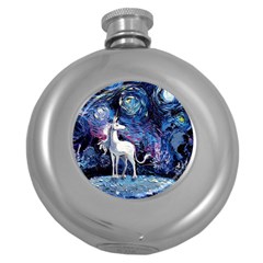 Unicorn Starry Night Round Hip Flask (5 Oz)