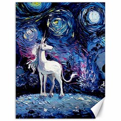 Unicorn Starry Night Canvas 18  X 24  by Jancukart