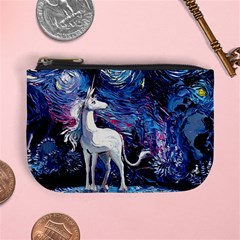 Unicorn Starry Night Mini Coin Purse by Jancukart