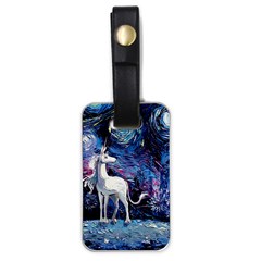 Unicorn Starry Night Luggage Tag (one Side)