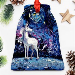 Unicorn Starry Night Bell Ornament (two Sides) by Jancukart