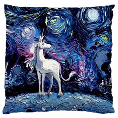 Unicorn Starry Night Large Cushion Case (two Sides)