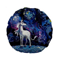 Unicorn Starry Night Standard 15  Premium Round Cushions