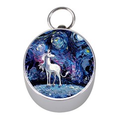 Unicorn Starry Night Mini Silver Compasses