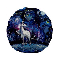 Unicorn Starry Night Standard 15  Premium Flano Round Cushions