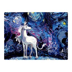 Unicorn Starry Night Double Sided Flano Blanket (mini)  by Jancukart