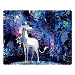 Unicorn Starry Night Double Sided Flano Blanket (large)  by Jancukart