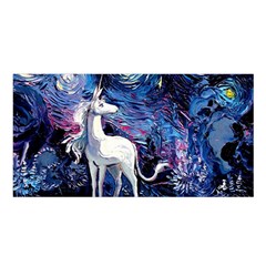 Unicorn Starry Night Satin Shawl 45  X 80 