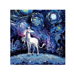 Unicorn Starry Night Square Satin Scarf (30  X 30 )