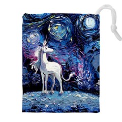 Unicorn Starry Night Drawstring Pouch (4xl) by Jancukart