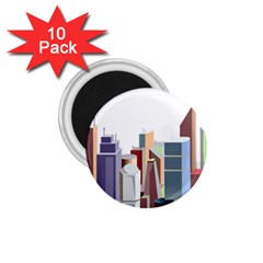 City-urban-buildings-skyscraper 1 75  Magnets (10 Pack)  by Jancukart