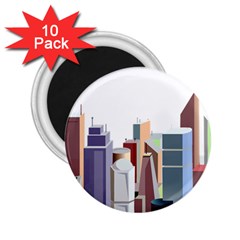 City-urban-buildings-skyscraper 2 25  Magnets (10 Pack)  by Jancukart