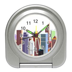 City-urban-buildings-skyscraper Travel Alarm Clock