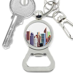 City-urban-buildings-skyscraper Bottle Opener Key Chain