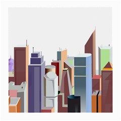 City-urban-buildings-skyscraper Medium Glasses Cloth by Jancukart