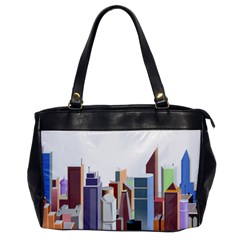 City-urban-buildings-skyscraper Oversize Office Handbag by Jancukart