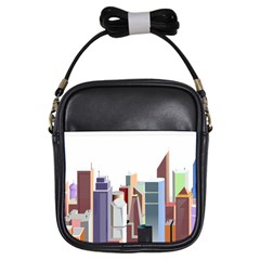 City-urban-buildings-skyscraper Girls Sling Bag