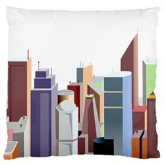 City-urban-buildings-skyscraper Large Cushion Case (one Side) by Jancukart