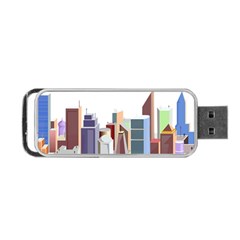 City-urban-buildings-skyscraper Portable Usb Flash (one Side)