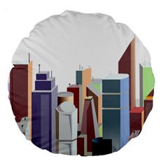 City-urban-buildings-skyscraper Large 18  Premium Round Cushions by Jancukart