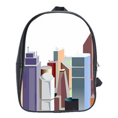 City-urban-buildings-skyscraper School Bag (xl)