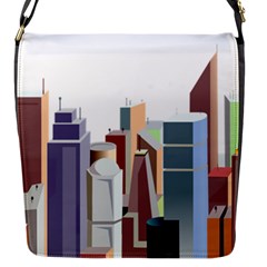 City-urban-buildings-skyscraper Flap Closure Messenger Bag (s)