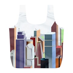 City-urban-buildings-skyscraper Full Print Recycle Bag (l) by Jancukart