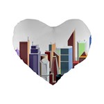 City-urban-buildings-skyscraper Standard 16  Premium Flano Heart Shape Cushions Front