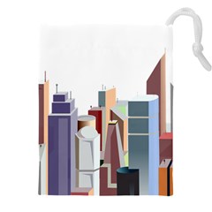 City-urban-buildings-skyscraper Drawstring Pouch (5xl) by Jancukart