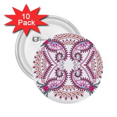 Pink Flower Cartoon 2 25  Buttons (10 Pack) 