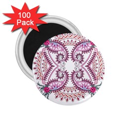 Pink Flower Cartoon 2 25  Magnets (100 Pack) 