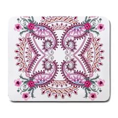 Pink Flower Cartoon Large Mousepads