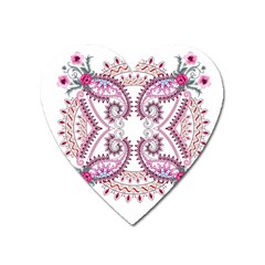 Pink Flower Cartoon Heart Magnet by Jancukart