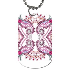 Pink Flower Cartoon Dog Tag (two Sides)