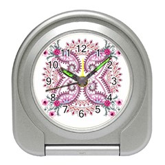 Pink Flower Cartoon Travel Alarm Clock