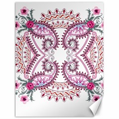 Pink Flower Cartoon Canvas 12  X 16 