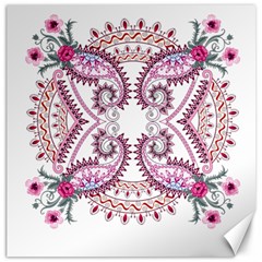 Pink Flower Cartoon Canvas 16  X 16 