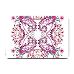 Pink Flower Cartoon Small Doormat  by Jancukart