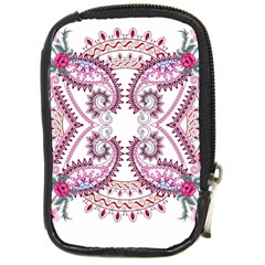 Pink Flower Cartoon Compact Camera Leather Case