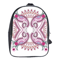 Pink Flower Cartoon School Bag (large)