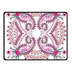 Pink Flower Cartoon Fleece Blanket (small)