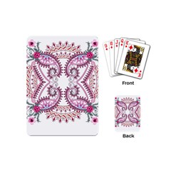 Pink Flower Cartoon Playing Cards Single Design (mini)