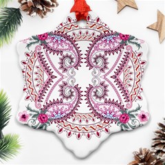 Pink Flower Cartoon Ornament (snowflake)