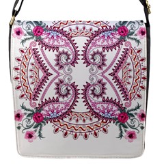 Pink Flower Cartoon Flap Closure Messenger Bag (s)