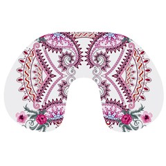 Pink Flower Cartoon Travel Neck Pillow