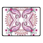 Pink Flower Cartoon Double Sided Fleece Blanket (Small)  45 x34  Blanket Front