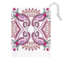 Pink Flower Cartoon Drawstring Pouch (5xl)