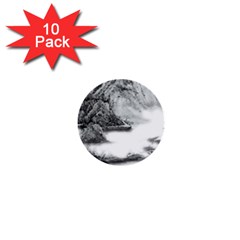 Ink-wash-painting-mountain-rolling-mountains 1  Mini Buttons (10 Pack)  by Jancukart