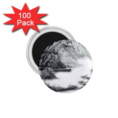 Ink-wash-painting-mountain-rolling-mountains 1 75  Magnets (100 Pack) 