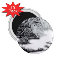 Ink-wash-painting-mountain-rolling-mountains 2 25  Magnets (10 Pack) 